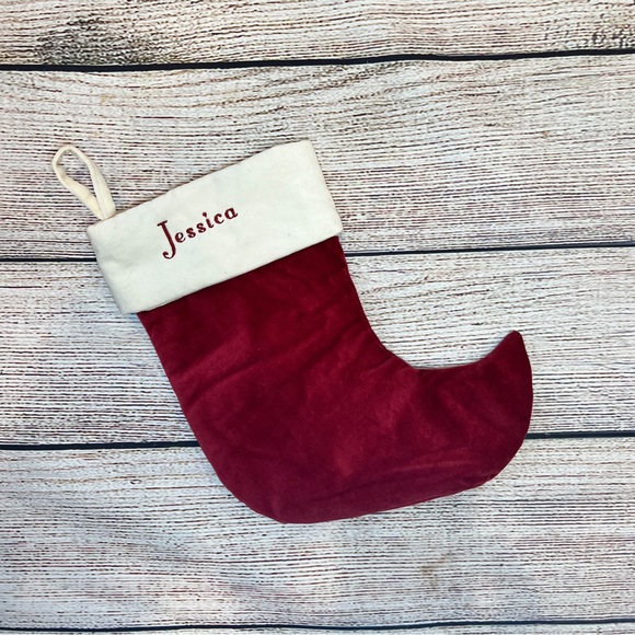 Pottery Barn “Jessica” Mini Velvet Stocking - Picture 1 of 3